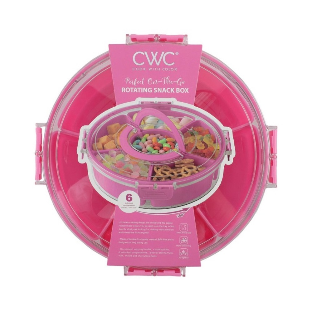 CWC Lazy Susan Snackel Box in Pink - Picture 2 of 11